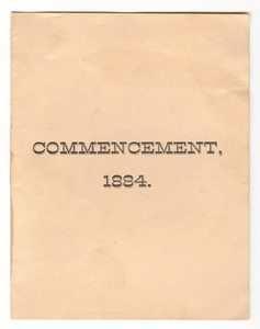 Amherst College Commencement program, 1884 July 2