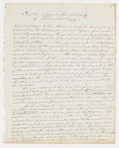 Joseph Vaill draft of form letter, 1843 December