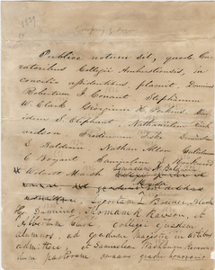 Document regarding the conferral of master's and honorary degrees, 1839