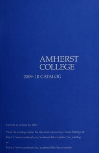 Amherst College Catalog 2009/2010