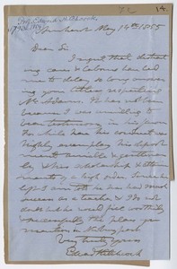 Edward Hitchcock letter to unidentified recipient, 1855 May 14