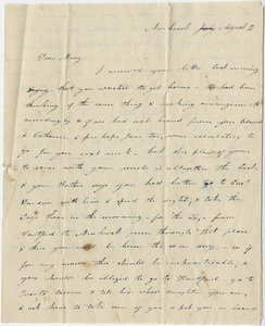Orra White Hitchcock letter to Mary Hitchcock, August 2