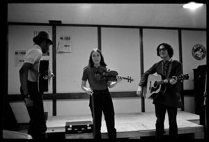 Photographs of a band playing in Valentine Hall, 1973 April