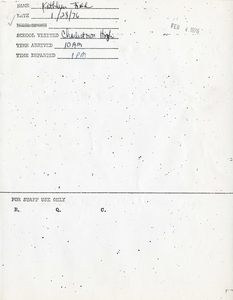Citywide Coordinating Council daily monitoring report for Charlestown High School by Kathleen Field, 1976 January 28