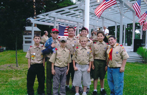 Troop 95 at Flag Day at Sharon Band Stand