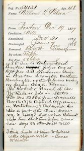 Tewksbury Almshouse Intake Record: Wilson, William L.