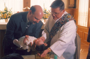A baptism at St. Patrick Church