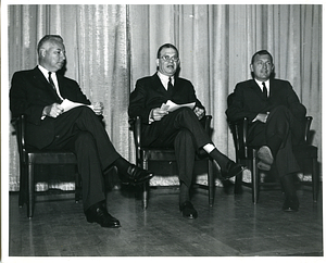 Dr. Ray E. Trussell, Dr. David D. Rutstein, and Mr. Walter J. McNerney, Boston City Hospital Centennial Celebration, New England Life Hall