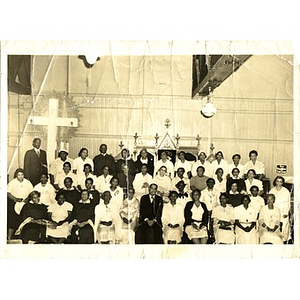 Reverend Wm. Frederick Fisher and a congregation of women