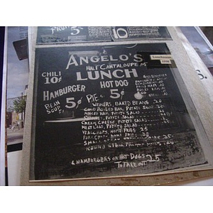 Angelo's Restaurant's lunch menu