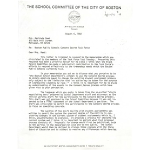 Boston Public Schools consent decree task force.