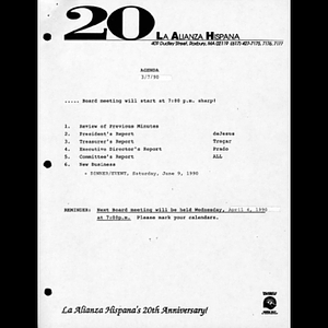 Meeting materials for March 1990