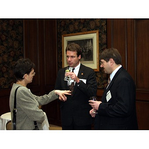 Alex and Iulia Lazar talk at the gala dinner honoring John Hatsopoulos