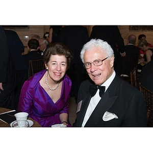 A man and woman at the inauguration celebration for President Aoun