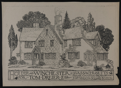 Set of architectural drawings of the Thomas Dreier House, Winchester, Mass., 1924
