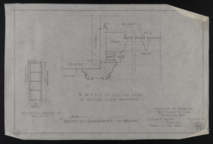 3/4 " & F.S.D. of Ceiling Sash in Second Floor Bathroom, Drawings of House for Mrs. Talbot C. Chase, Brookline, Mass., April 15, 1930