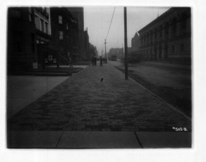 Sidewalk, Boylston Street, across from the Boston Public Library, Boston, Mass., December 31, 1912