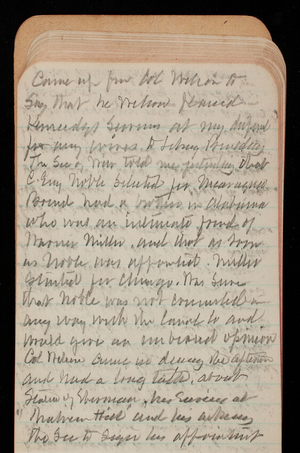 Thomas Lincoln Casey Notebook, March 1895-July 1895, 044, Came up for Col Wilson to
