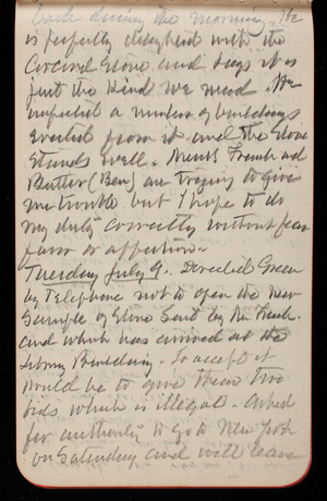 Thomas Lincoln Casey Notebook, May 1889-July 1889, 90, back during the morning. He