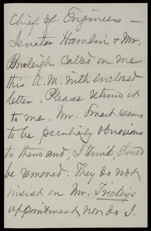 W. W. B. to Thomas Lincoln Casey, March 2, 1874