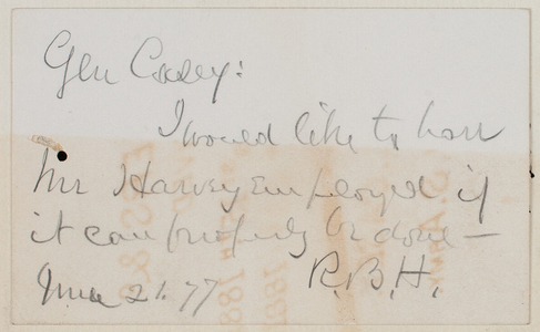 Rutherford B. Hayes to Thomas Lincoln Casey, June 21, 1877