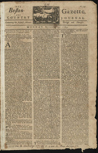 The Boston-Gazette, and Country Journal, 25 November 1765