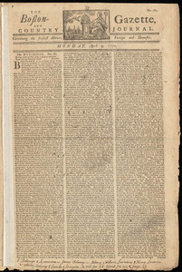 The Boston-Gazette, and Country Journal, 9 April 1770