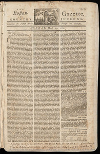 The Boston-Gazette, and Country Journal, 23 March 1772