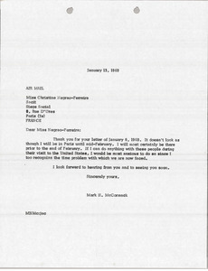 Letter from Mark H. McCormack to Christine Negrao-Ferreira