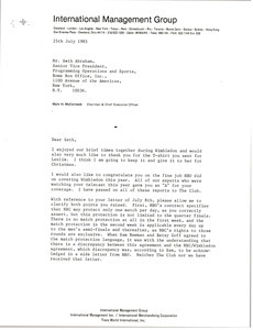 Letter from Mark H. McCormack to Seth Abraham