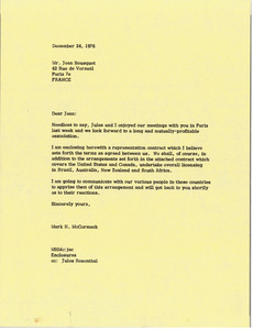 Letter from Mark H. McCormack to Jean Bousquet