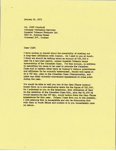 Letter from Mark H. McCormack to Cliff Minshull