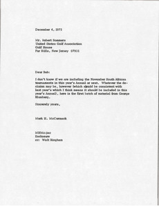 Letter from Mark H. McCormack to Robert Sommers