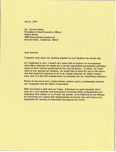 Letter from Mark H. McCormack to Barron Hilton