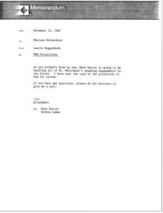 Memorandum from Laurie Roggenburk to Maureen Richardson