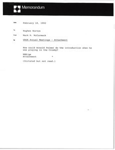 Memorandum from Mark H. McCormack to Hughes Norton