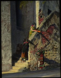 San Gabriel, California: posed serenade on stairway at Mission San Gabriel