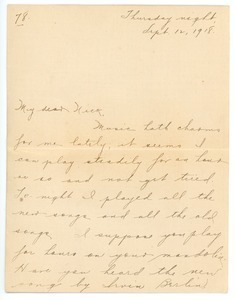 Letter from Letitia Crane to Frank F. Newth