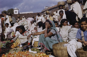 Woman selling tomatoes in the market in Ranchi