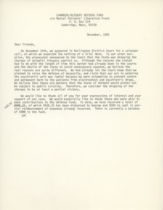 Draft of letter from the Chamberlin/Ebert defense fund