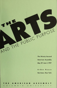The Arts and the public purpose