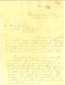 Letter from Amelia L. Tilghman to W. E. B. Du Bois