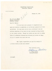 Letter from R. O'Hara Lanier to W. E. B. Du Bois