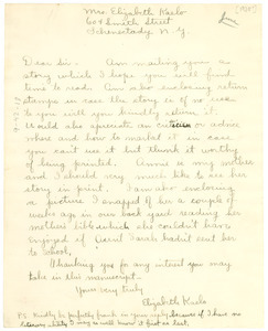 Letter from Elizabeth Kaelo to W. E. B. Du Bois