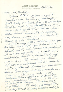 Letter from Homer LeRoy Shantz to W. E. B. Du Bois