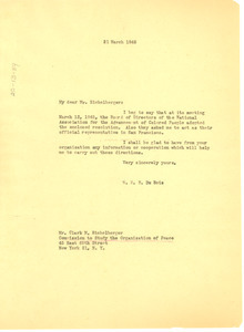 Letter from W. E. B. Du Bois to American Association for the United Nations