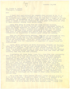 Letter from W. E. B. Du Bois to Pierre Du Pont