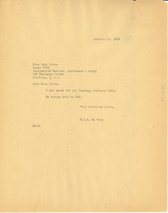 Letter from W. E. B. Du Bois to Lulu Stone