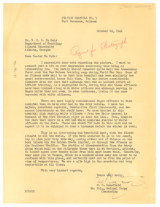 Letter from M. O. Bousfield to W. E. B. Du Bois