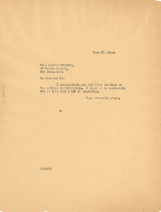 Letter from W. E. B. Du Bois to Martha Gruening